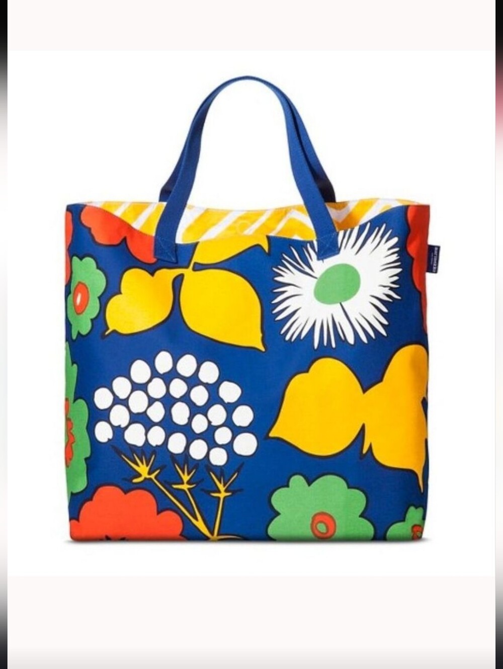 Marimekko Kukkatori Canvas Tote Oversized Beach Bag Colorful Floral HTF Rare NWT - Picture 15 of 15